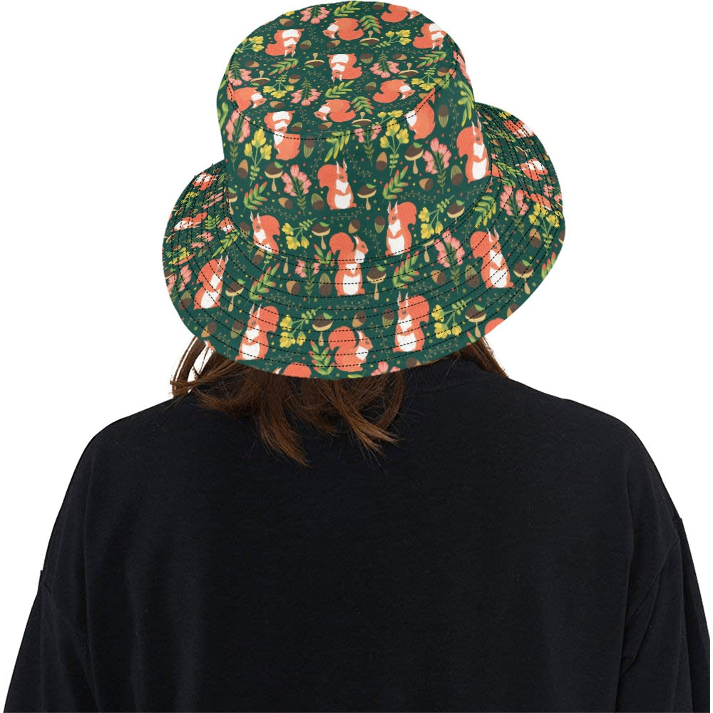 Squirrel Print Design LKS302 Unisex Bucket Hat