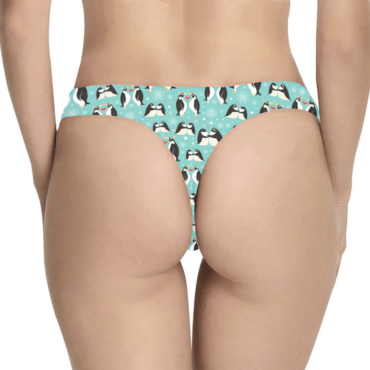 Penguin Love Print Women's Thongs
