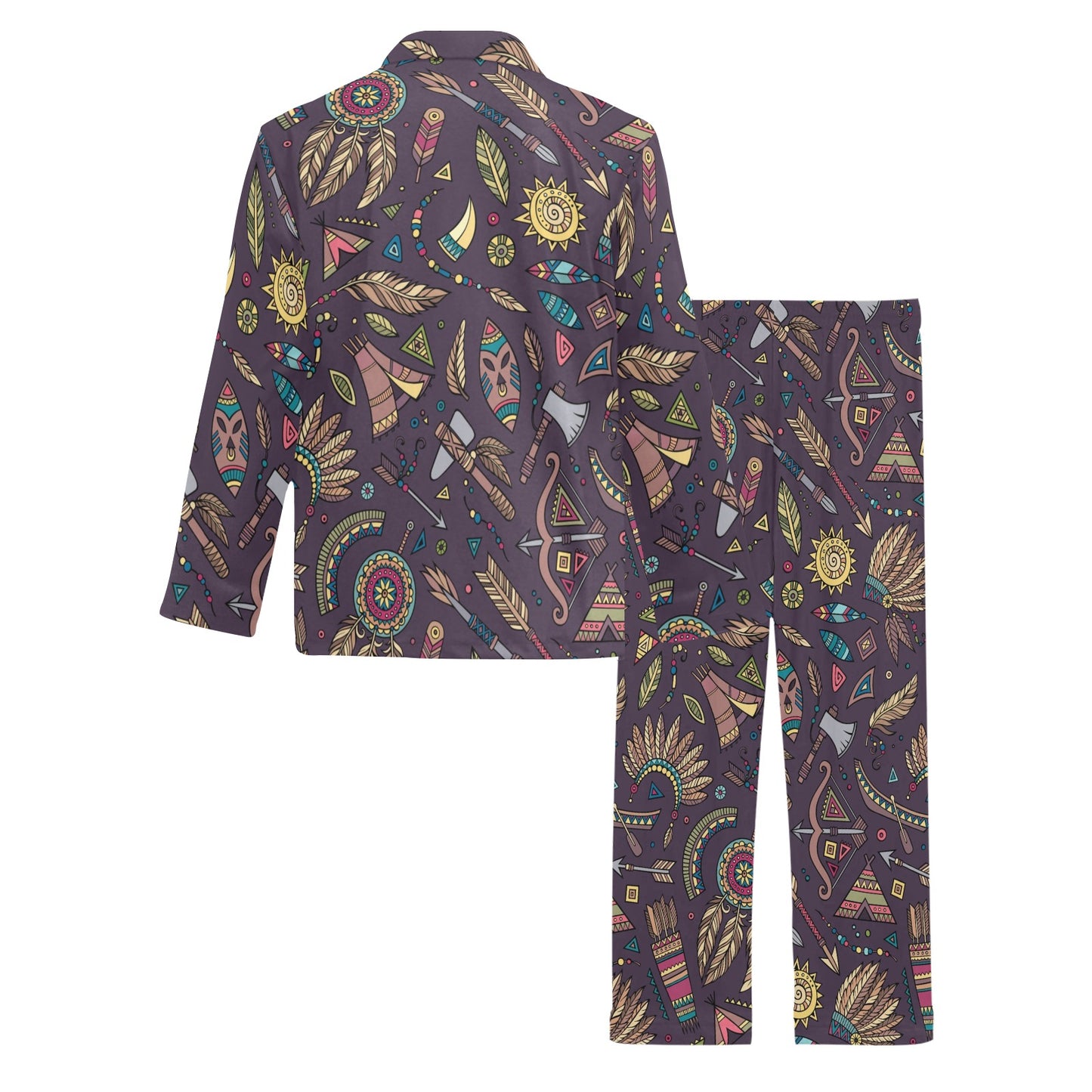 Tribal native american Aztec Men's Long Pajama Set