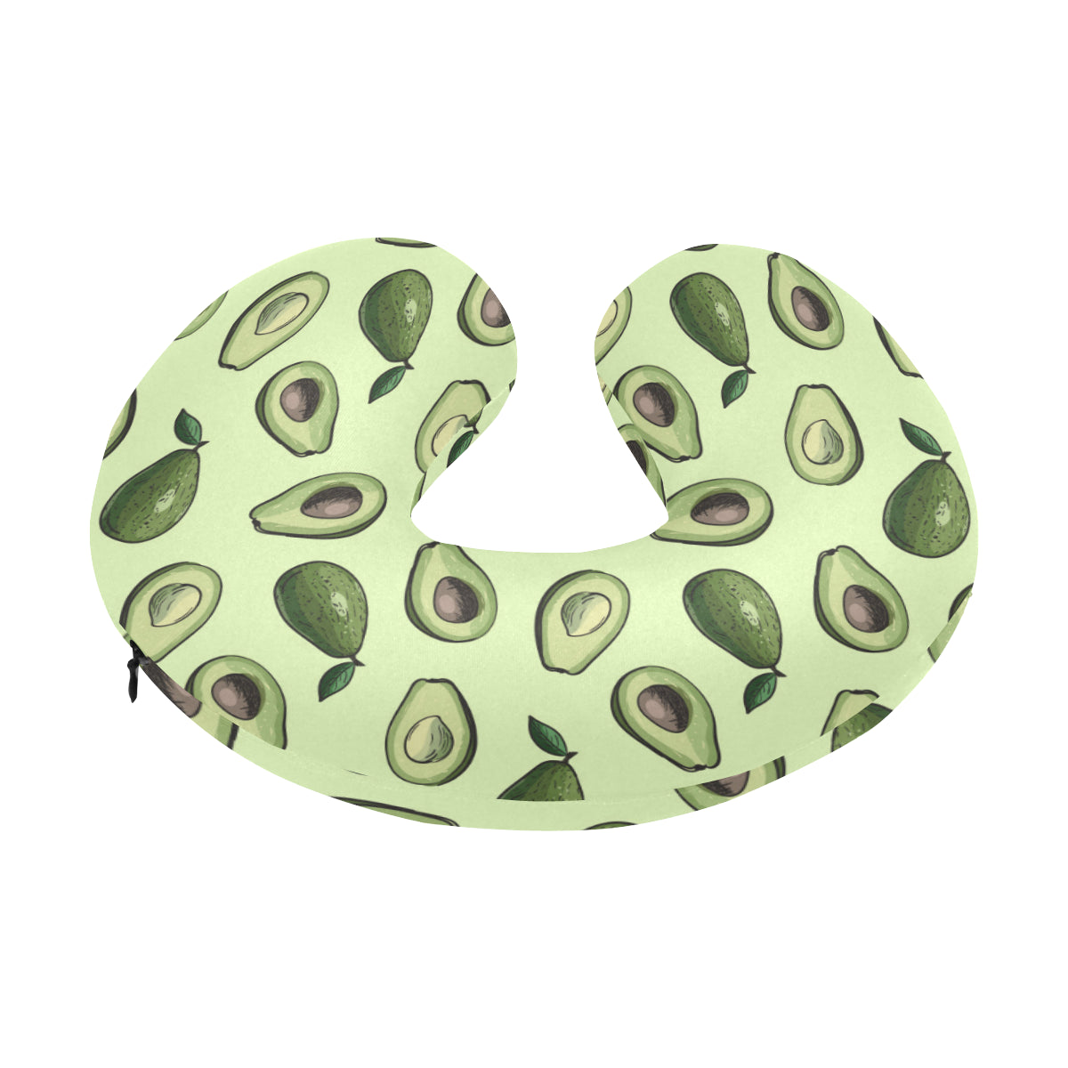 Avocado Pattern Print Design 02 U-Shaped Travel Neck Pillow