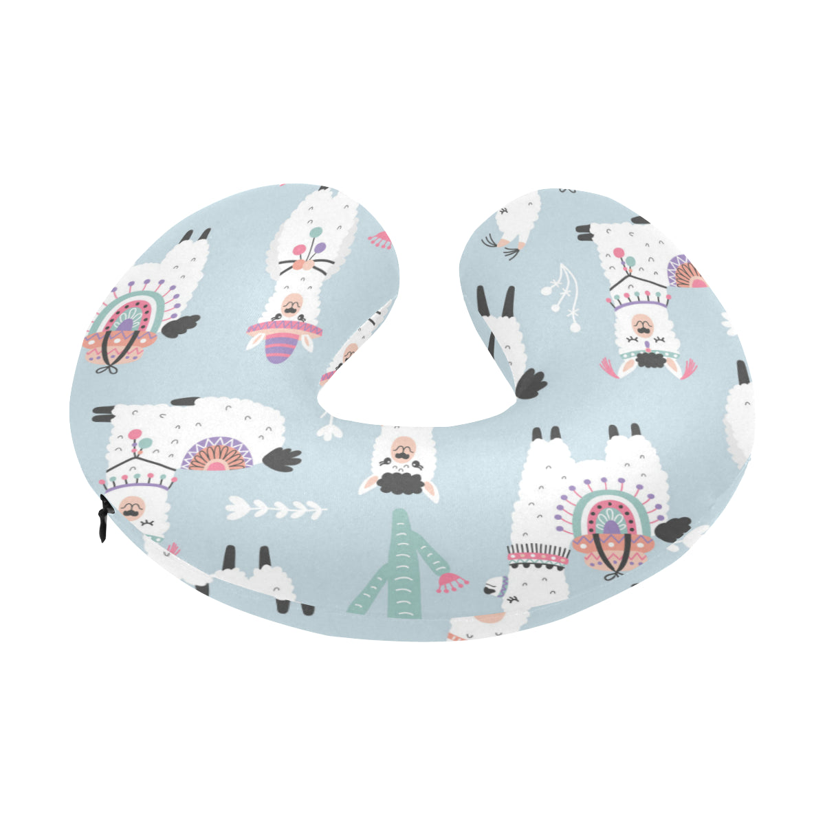 Llama Pattern Print Design 04 U-Shaped Travel Neck Pillow