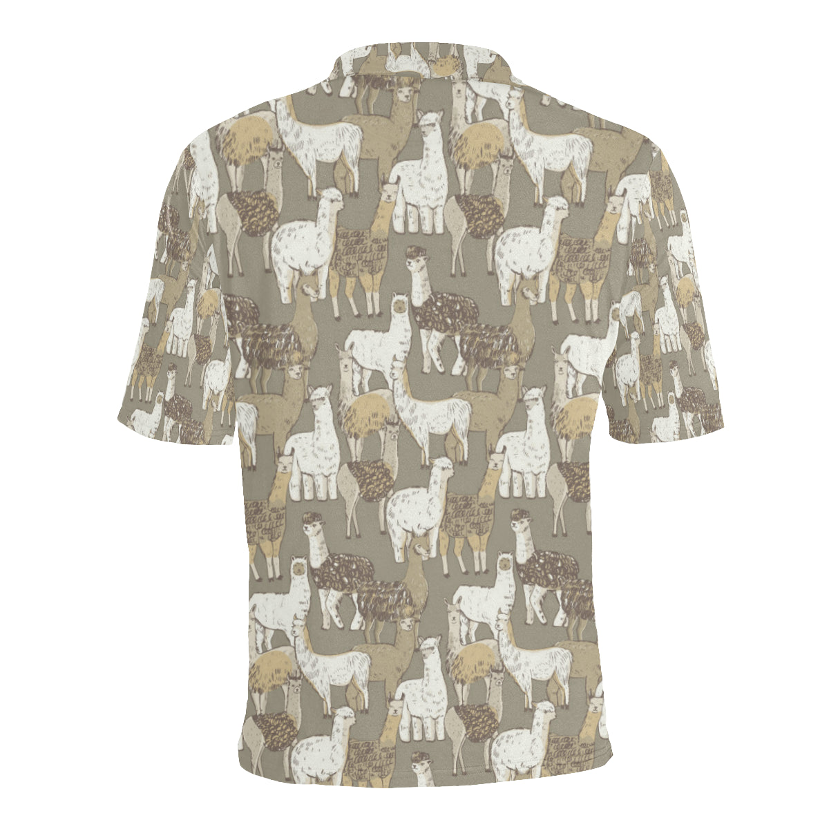 Alpaca Pattern Print Design 01 Men Polo Shirt