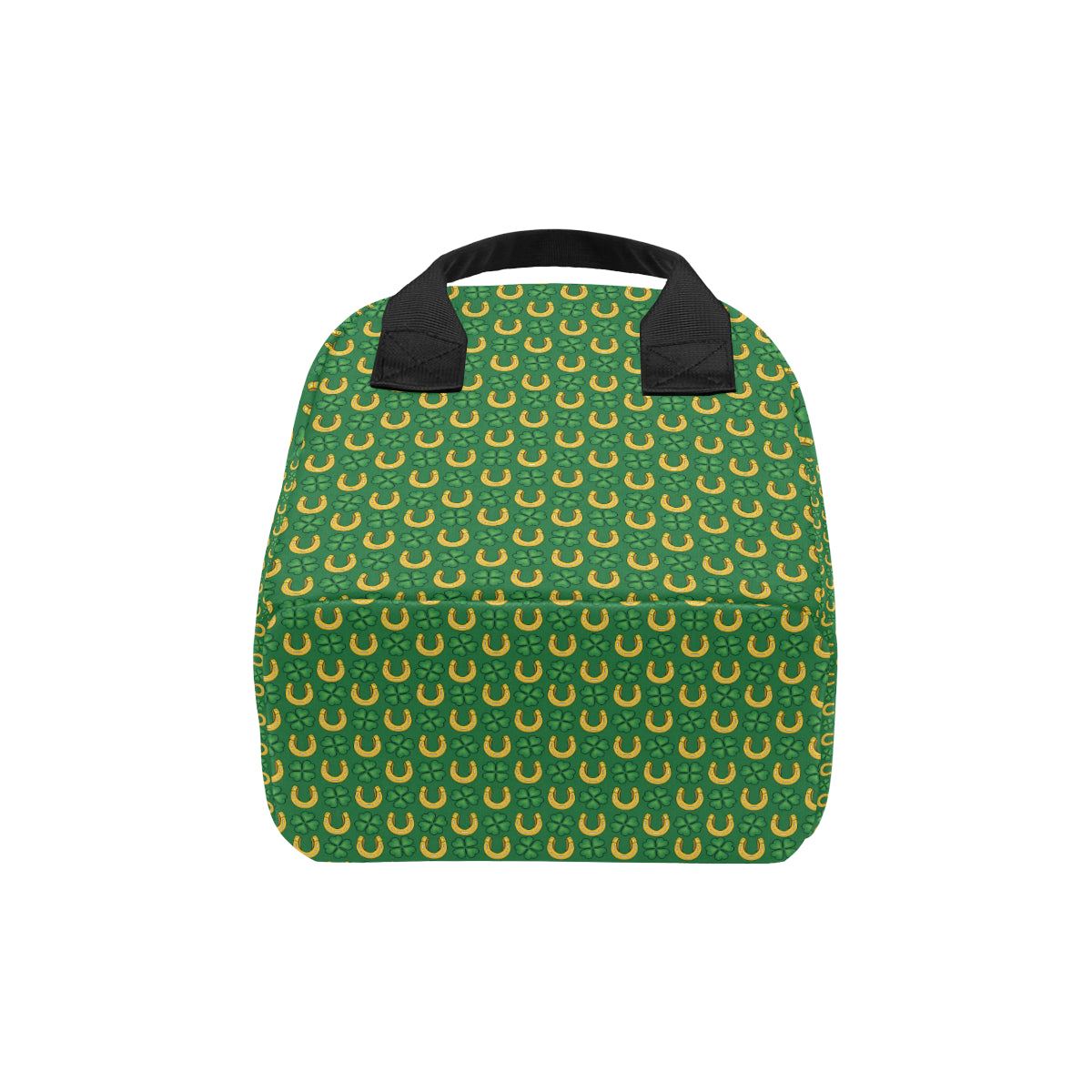 Shamrock Horseshoes Print Pattern Insulated Lunch Bag