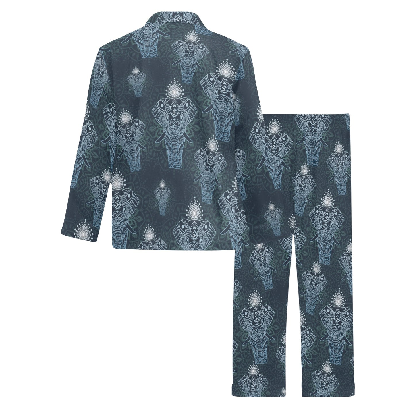 Elephant Mandala Men's Long Pajama Set