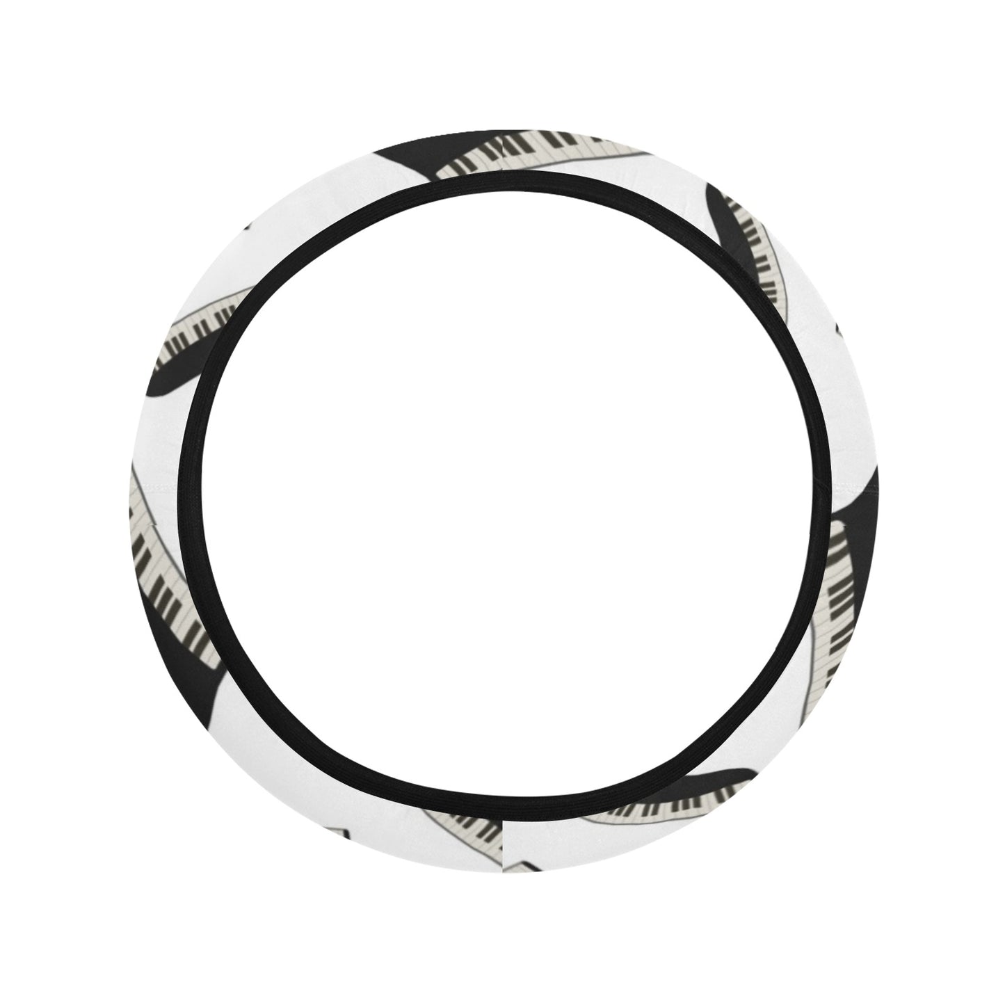 Piano Print Design LKS405 Steering Wheel Cover with Elastic Edge