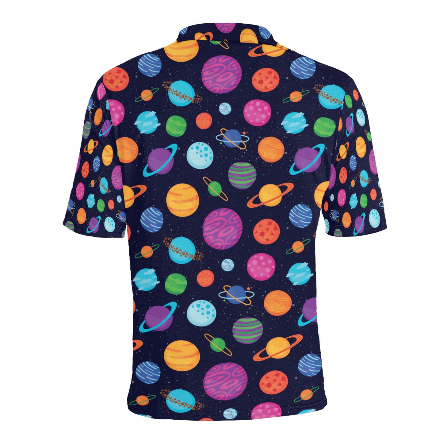 Planet Multicolor Print Design LKS302 Men Polo Shirt