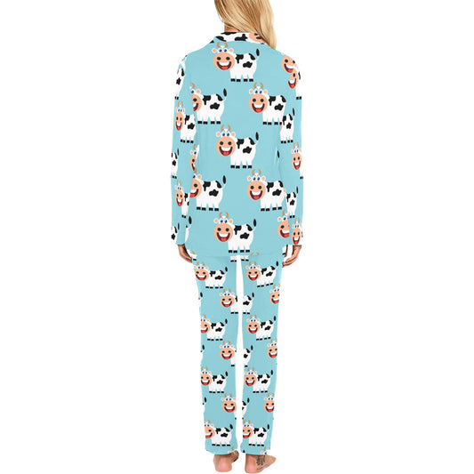 Cattle Cute Pattern Print Design 01 Women's Long Pajama Set