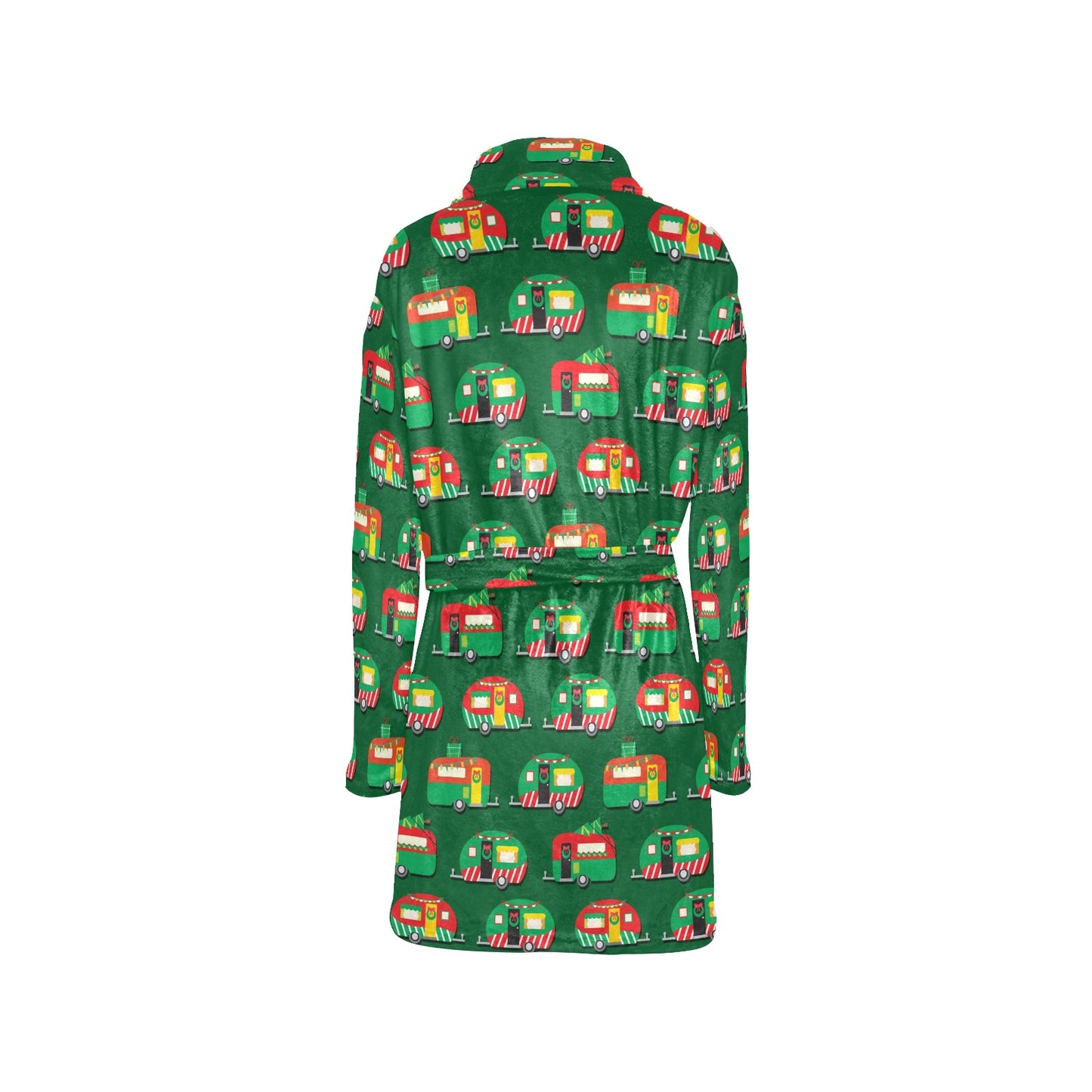 Camper Camping Christmas Themed Print Women's Fleece Robe