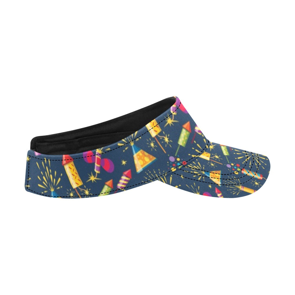 Firework Sparkling Rockets Print Design LKS306 Unisex Sun Visor