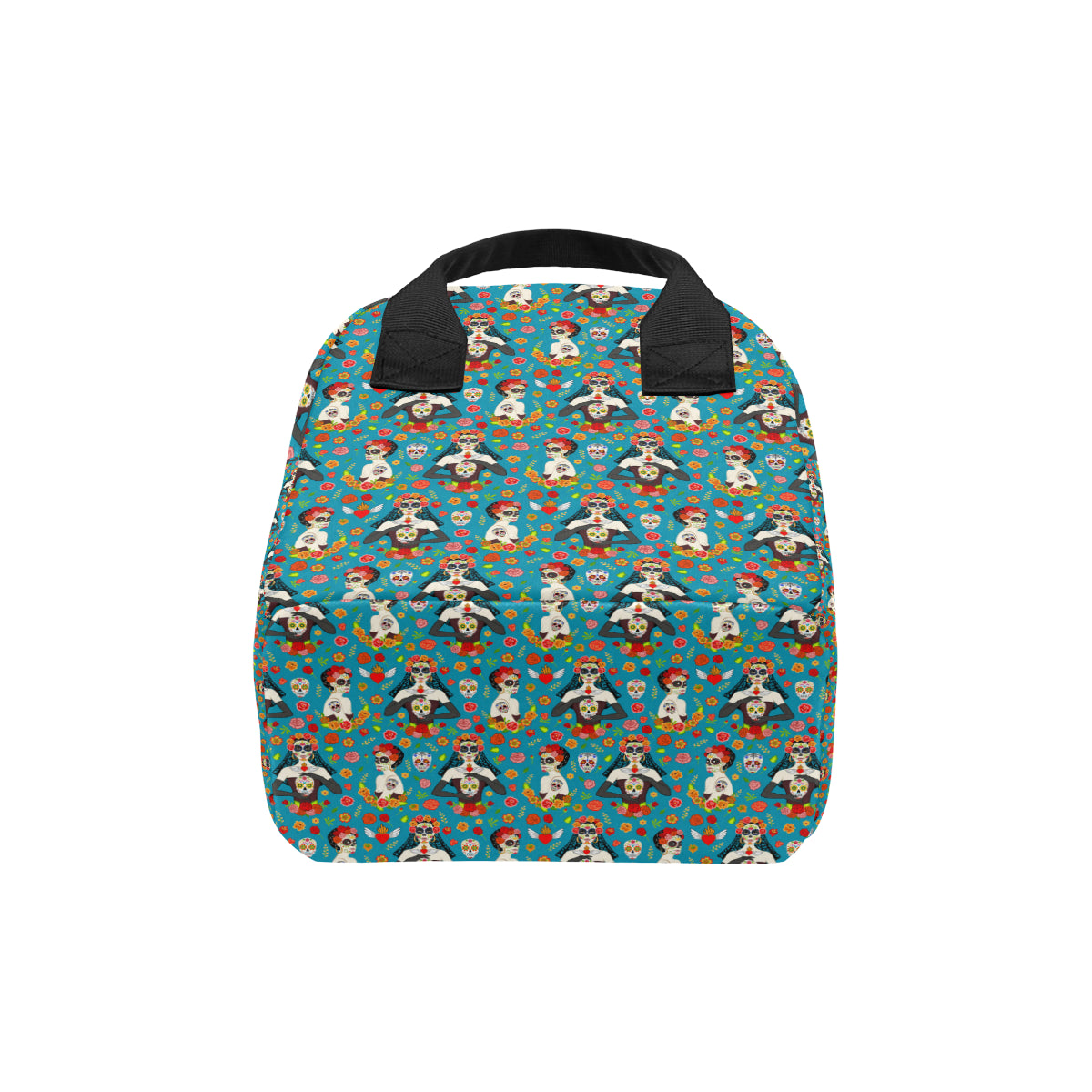Day of the Dead Old School Girl Design Insulated Lunch Bag