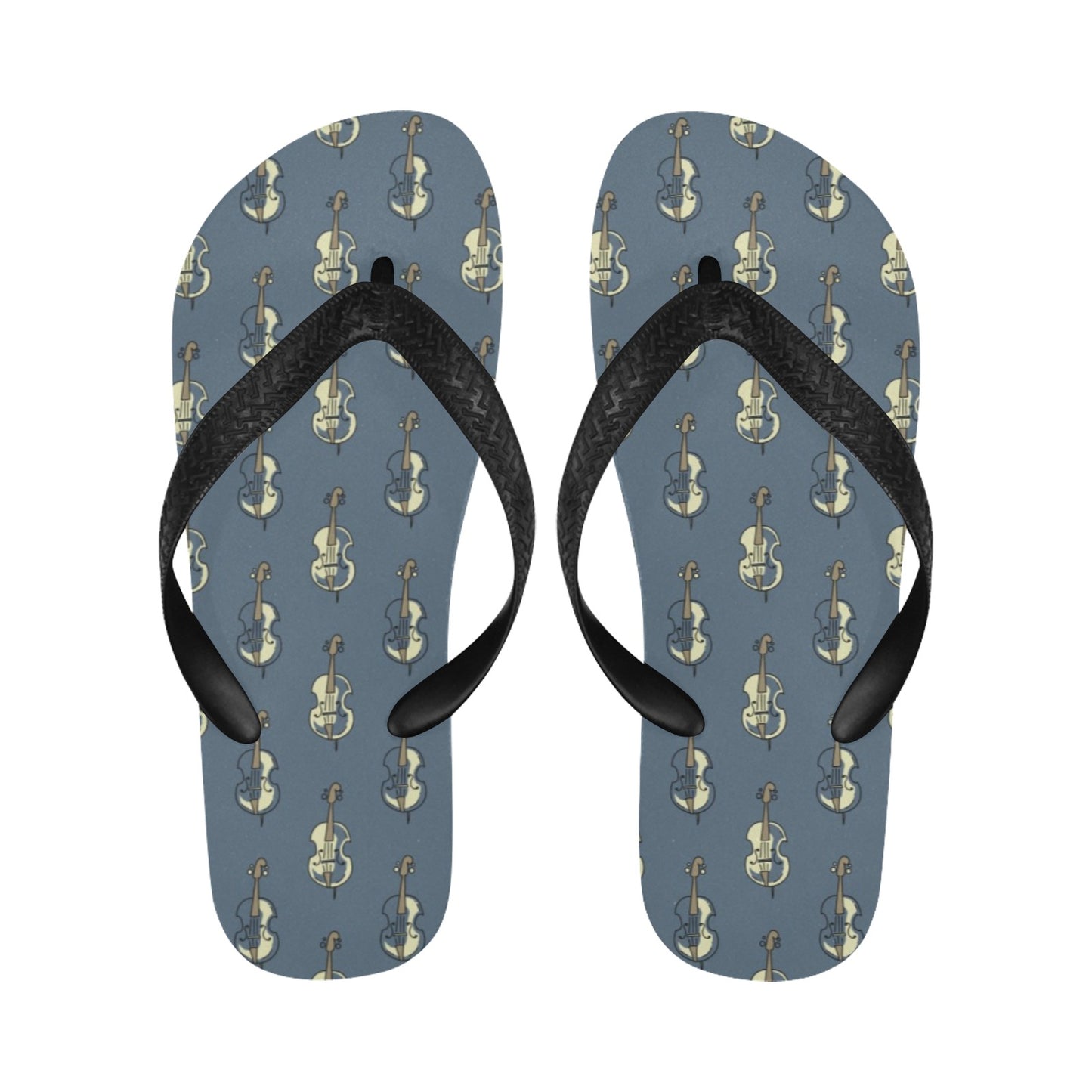 Violin Print Design LKS403 Flip Flops