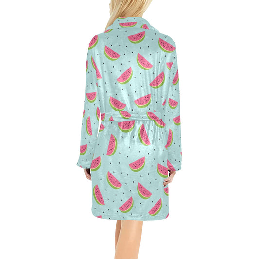 Watermelon Pattern Print Design WM06 Women's Fleece Robe
