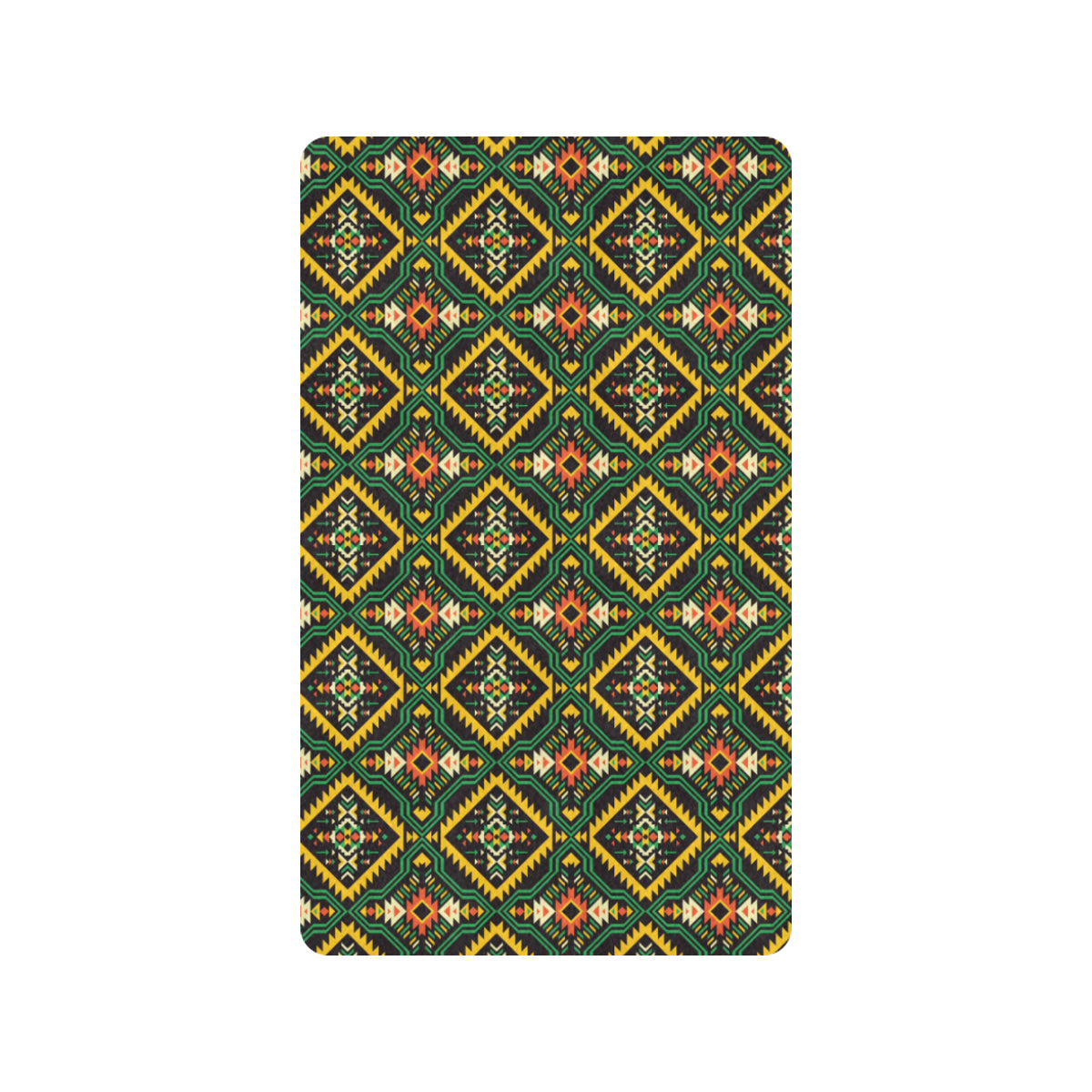 Kente Green Design African Print Rubber Doormat