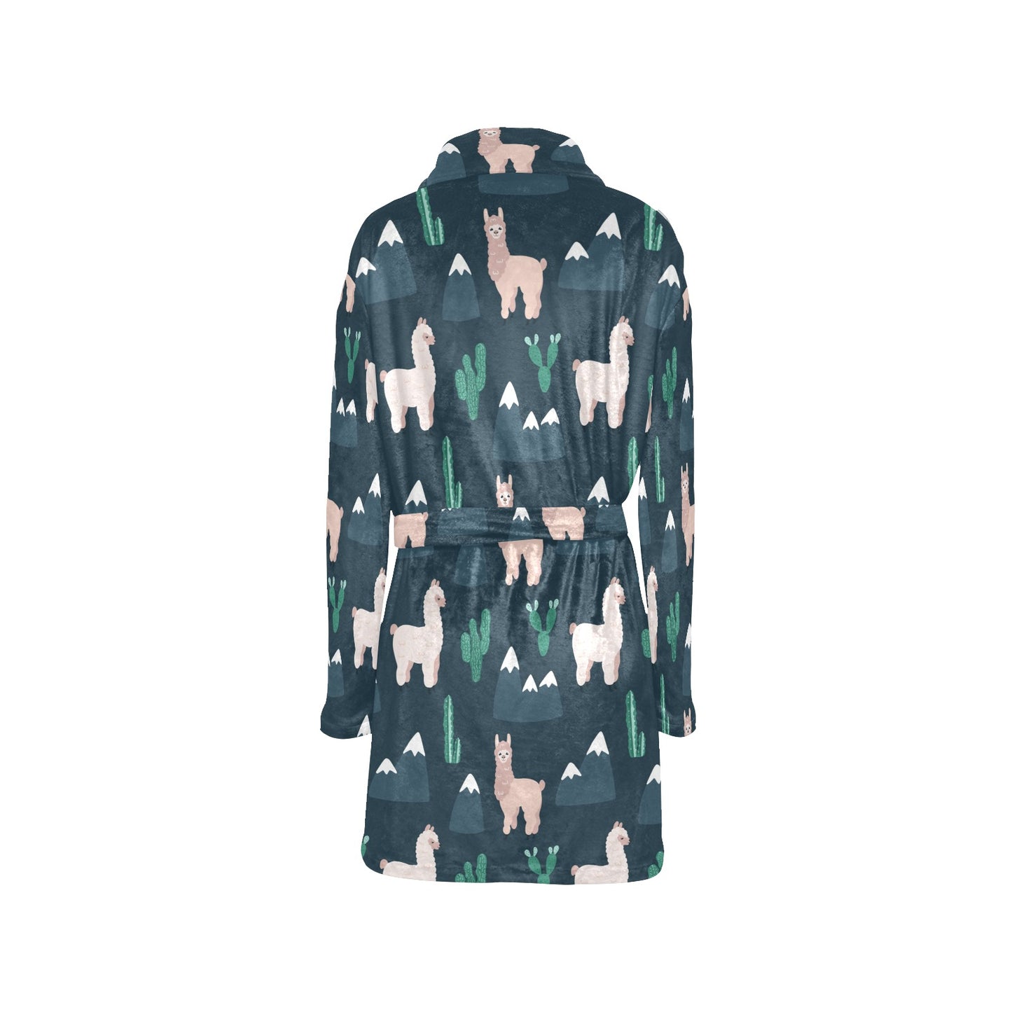 Llama Pattern Print Design 06 Women's Fleece Robe