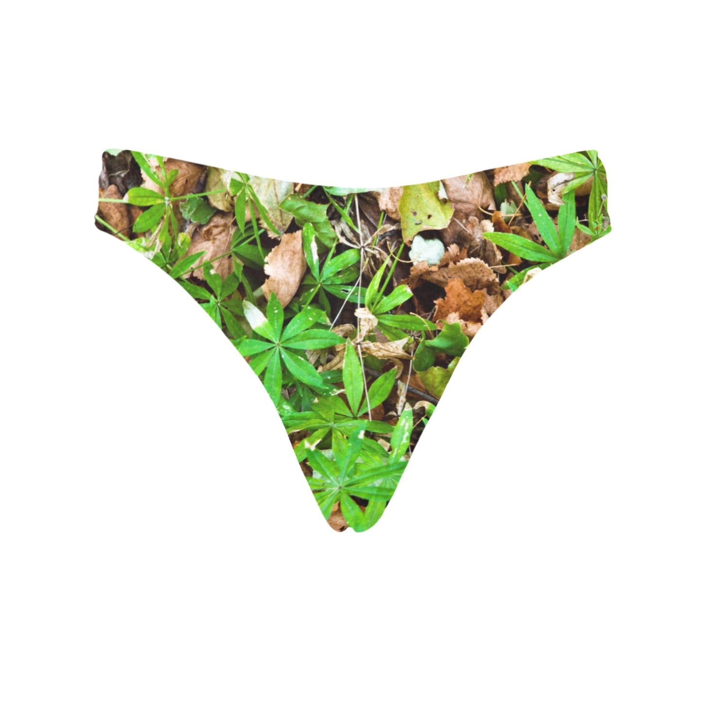 Camouflage Realistic Tree Fresh Print Women's Thongs