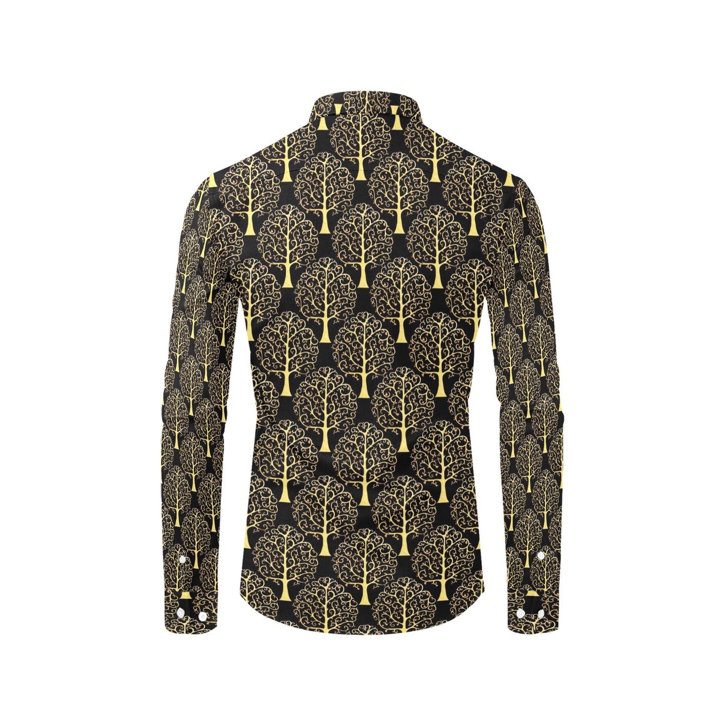 Tree Of Life Print Design LKS302 Men's Long Sleeve Dress Shirt