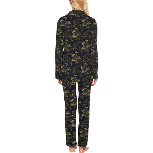 Tiger Japan Style Print Design LKS305 Women's Long Pajama Set