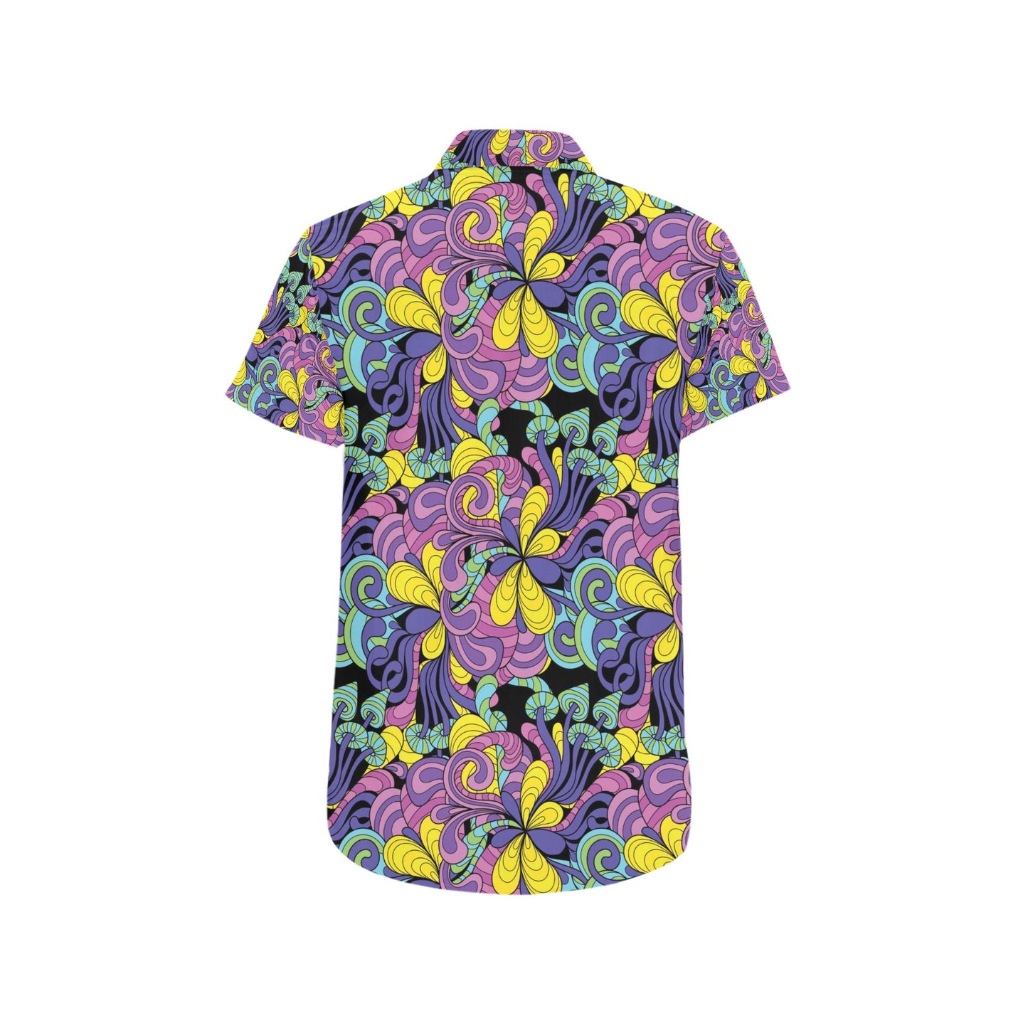 Trippy Print Design LKS305 Men Short Sleeve Button Up Shirt