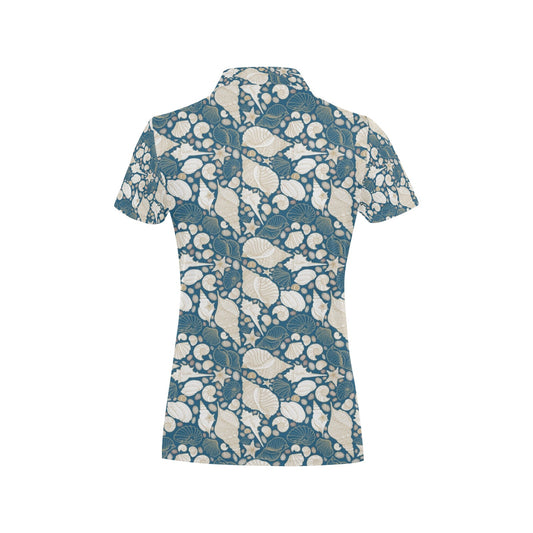 Seashell Print Design LKS308 Women's Polo Shirt