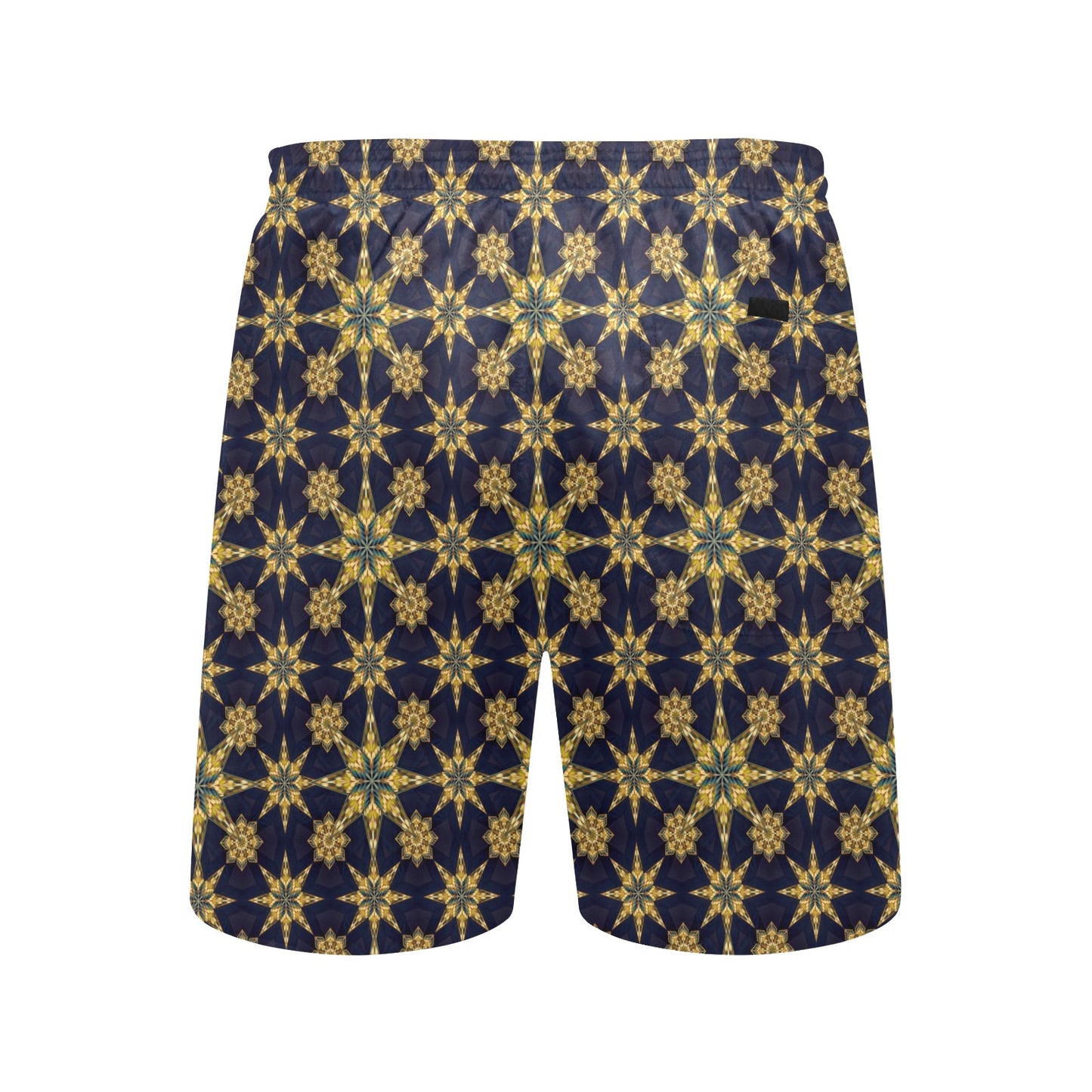 kaleidoscope Gold Print Design Men's Swim Trunks Beach Shorts