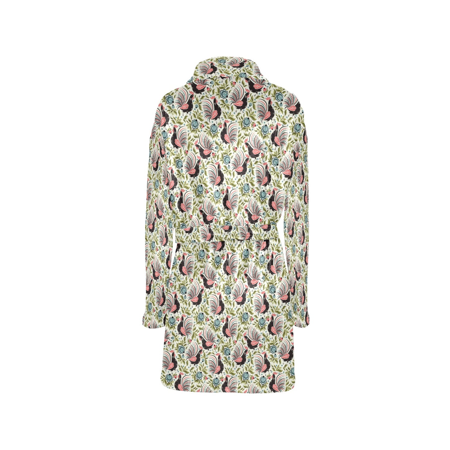 Rooster Print Design Women's Fleece Robe