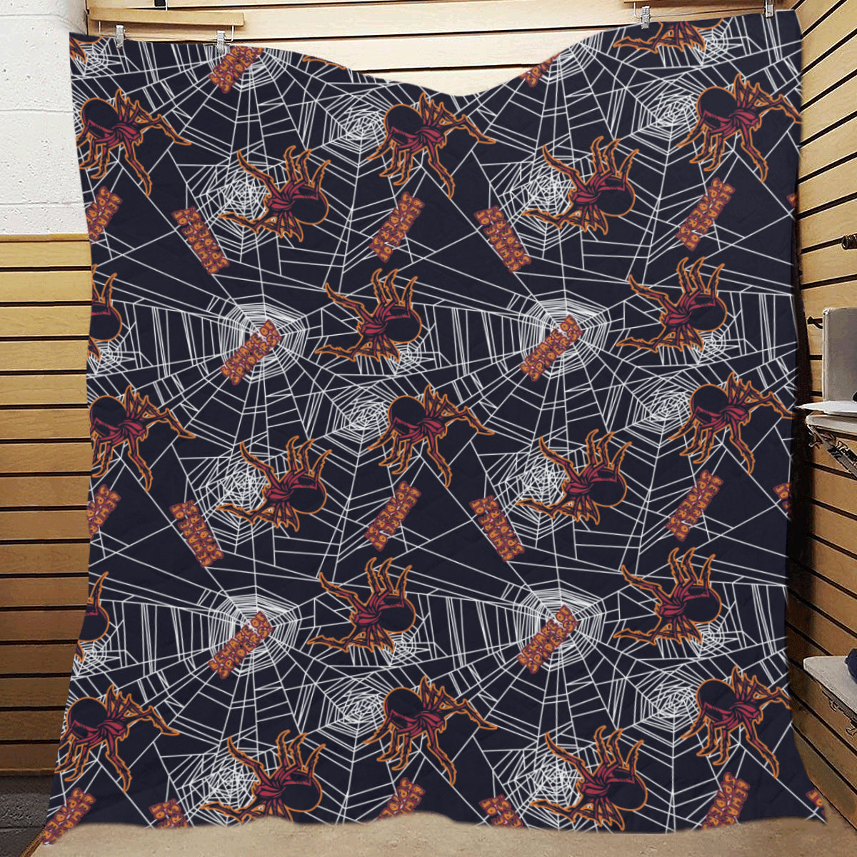 Tarantula Spiderwebs Pattern Print Design 01 Premium Quilt