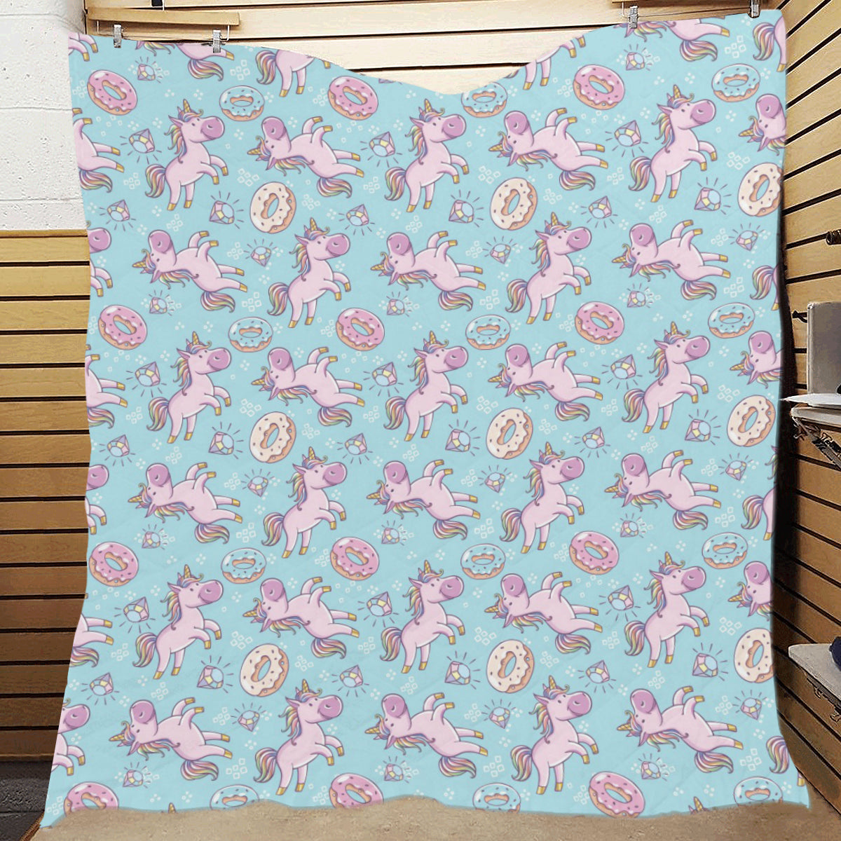 Donut Unicorn Pattern Print Design DN016 Premium Quilt