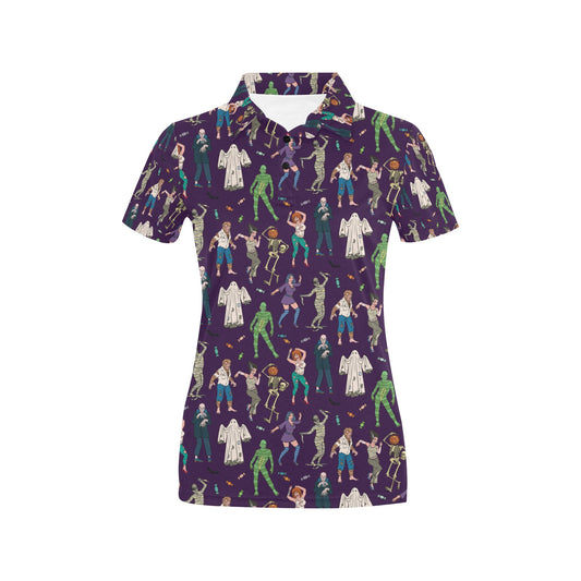 Creepy Zombie Print Design LKS302 Women's Polo Shirt
