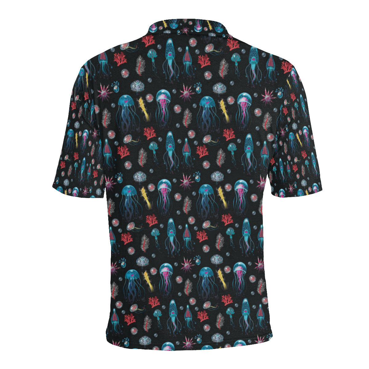 Jellyfish Underwater Print Men Polo Shirt