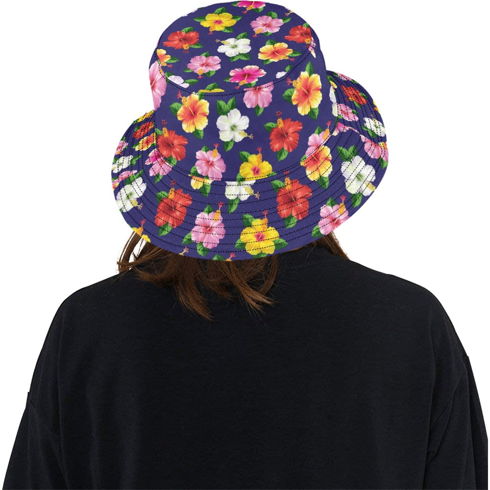 Hibiscus Colorful Print Design LKS301 Unisex Bucket Hat