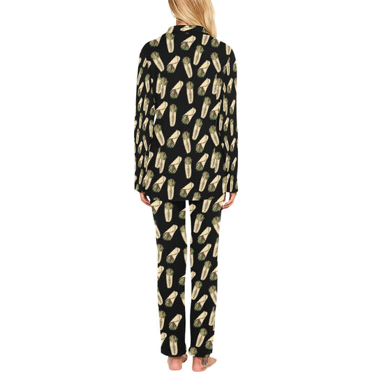 Burrito Print Design LKS303 Women's Long Pajama Set
