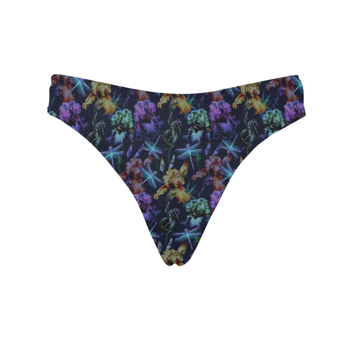 Dragonfly With Floral Print Pattern Women's Thongs