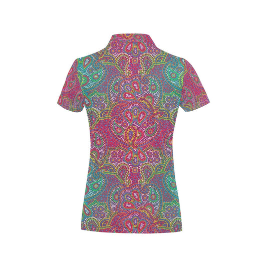 Boho Pattern Print Design 02 Women's Polo Shirt