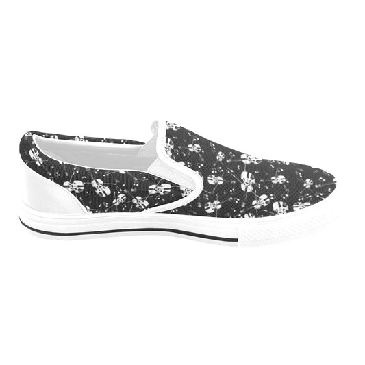Violin Print Design LKS404 White Slip Ons Canvas Women's Shoes