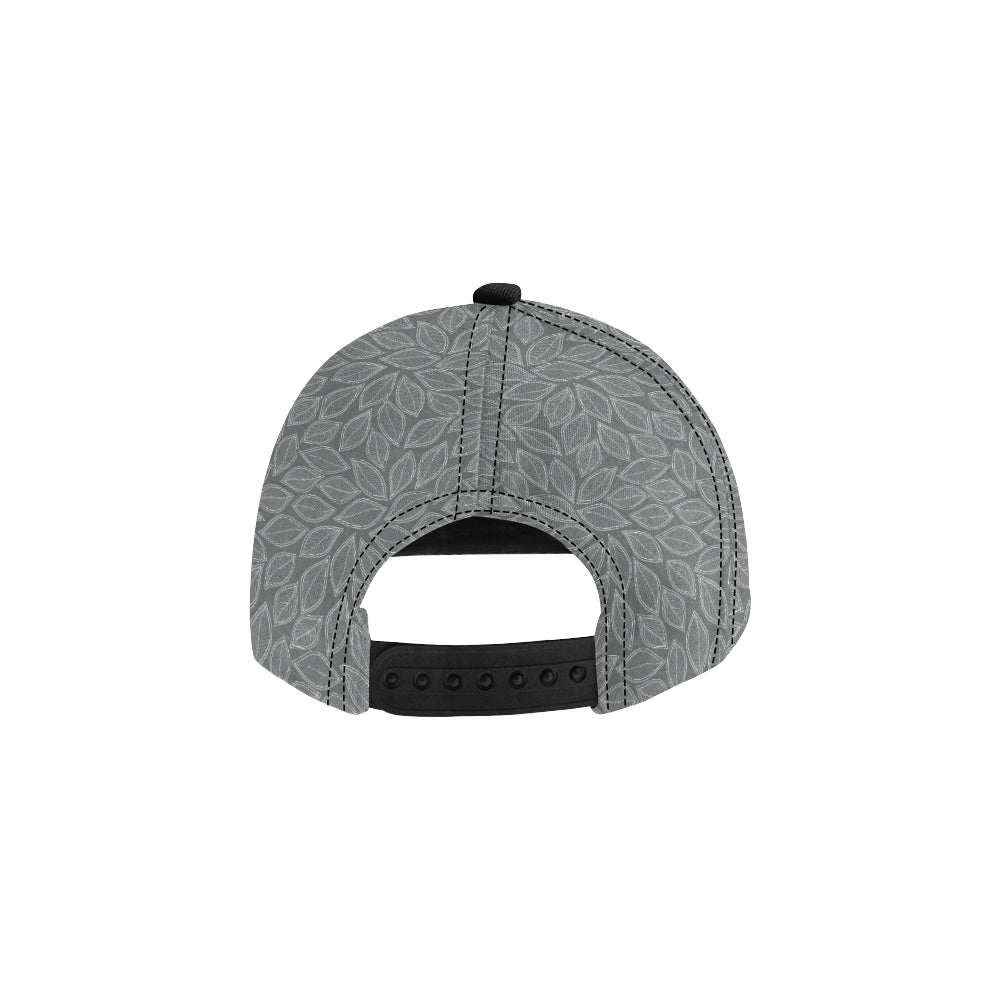 Elm Leave Grey Print Pattern Snapback Cap