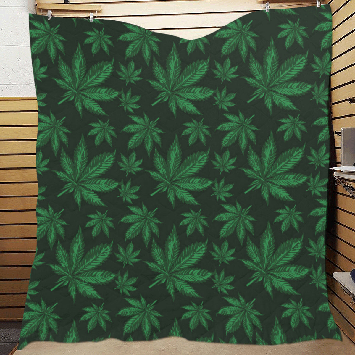 Pot Leaf Pattern Print Design A04 Premium Quilt