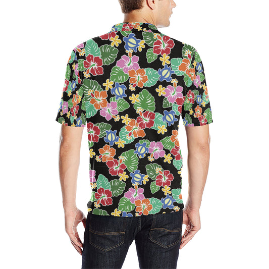 Hawaiian Themed Pattern Print Design H010 Men Polo Shirt