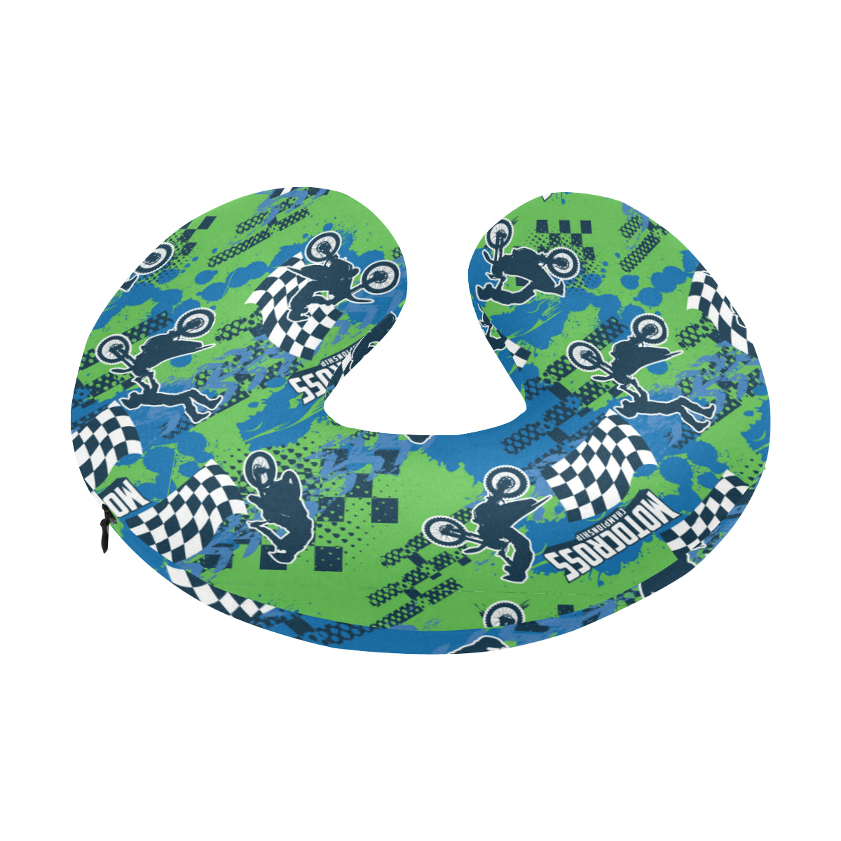 Motocross Pattern Print Design 04 U-Shaped Travel Neck Pillow