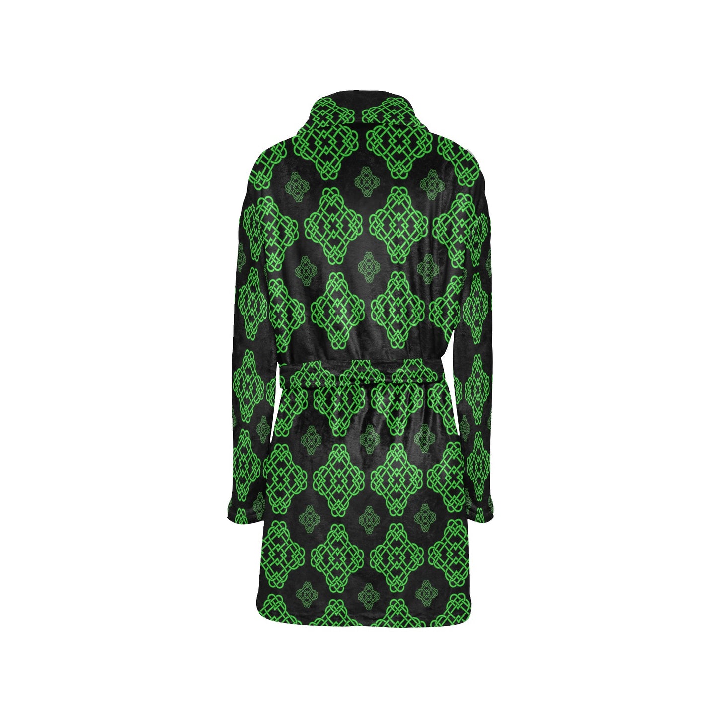 Celtic Knot Green Neon Design Women's Fleece Robe