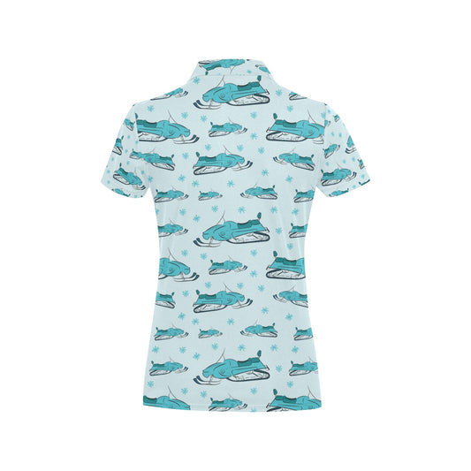 Snowmobile Print Design LKS301 Women's Polo Shirt