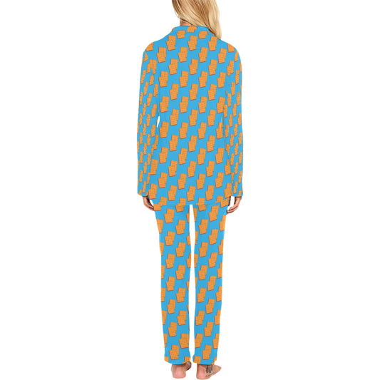 Waffle Print Design LKS304 Women's Long Pajama Set