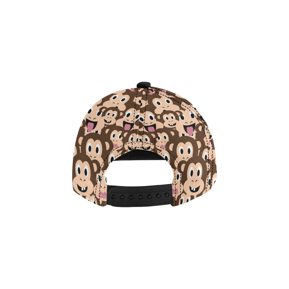 Emoji Monkey Print Pattern Snapback Cap