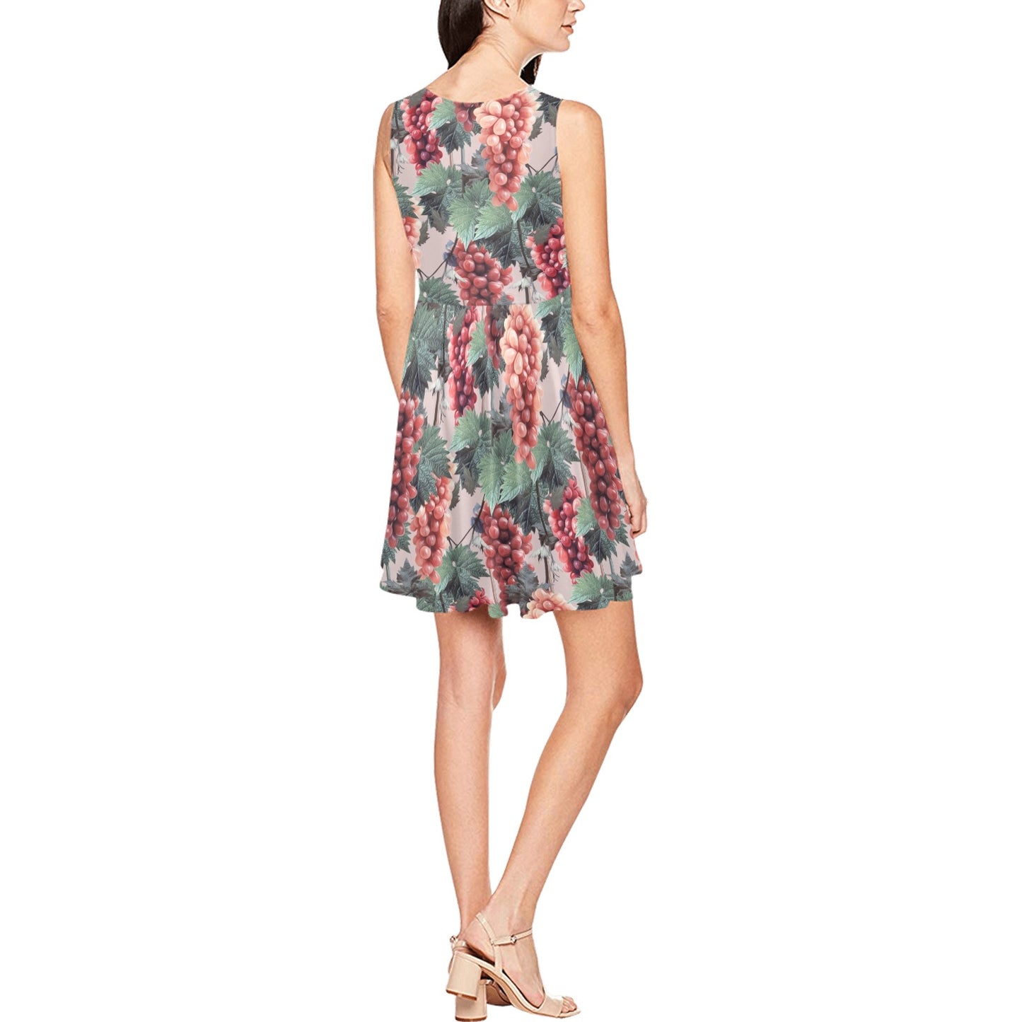Grape Pattern Print Design GP01 Sleeveless Dress