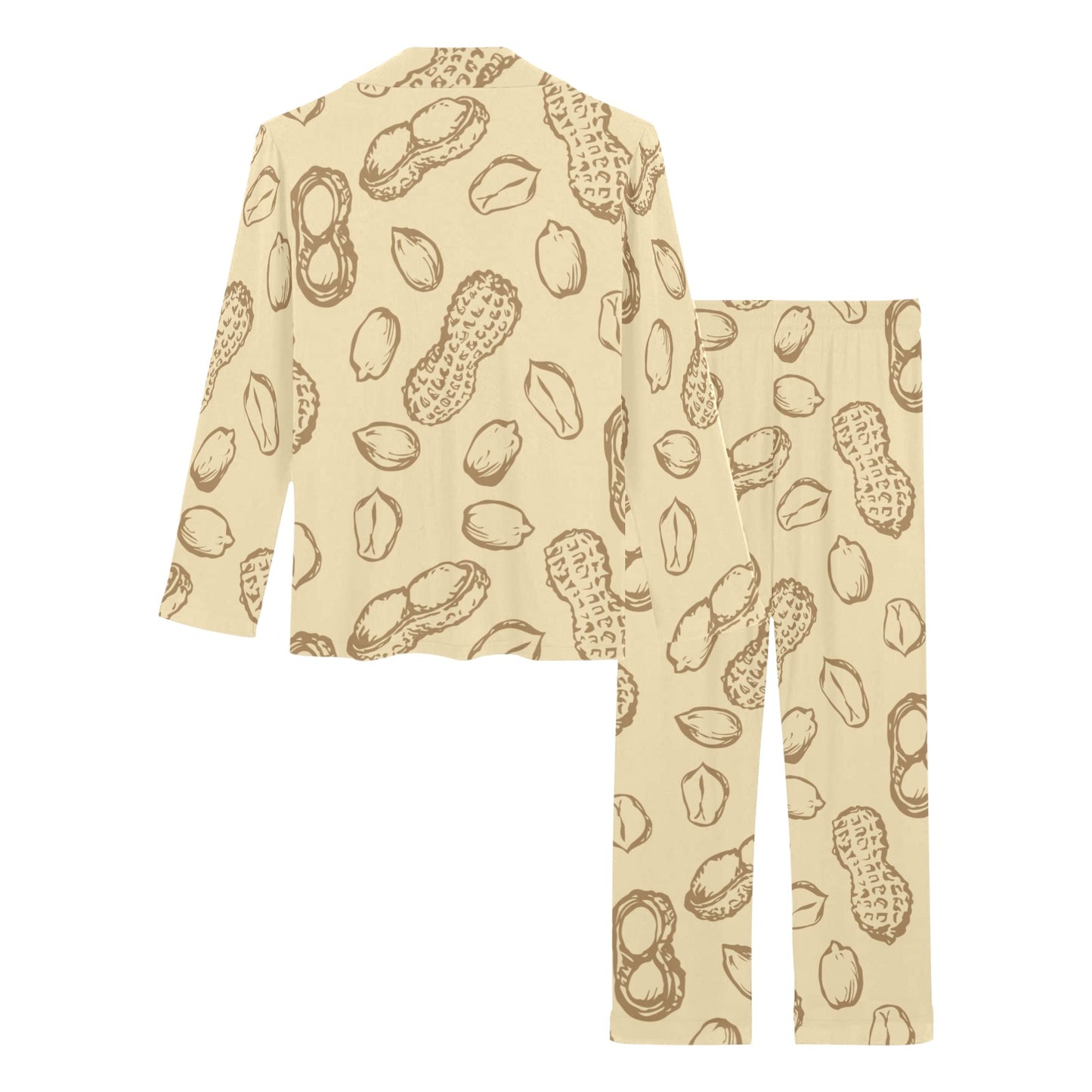 Peanut Pattern Print Design A02 Women's Long Pajama Set