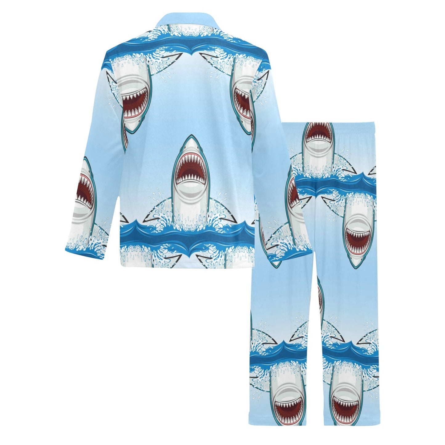 Shark Bite Men's Long Pajama Set