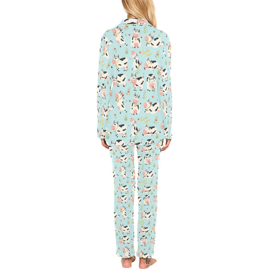 Cattle Print Design LKS403 Women's Long Pajama Set