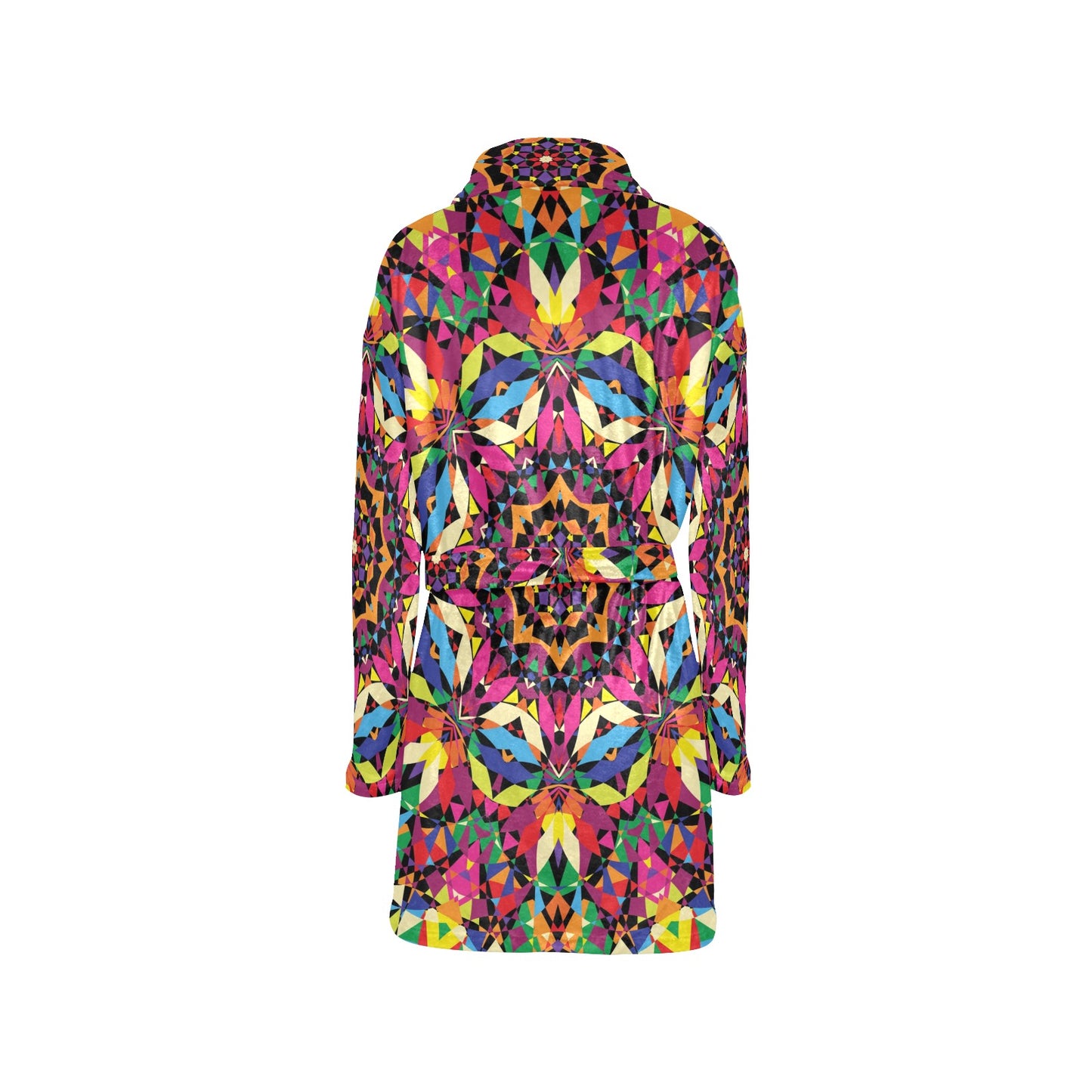 Kaleidoscope Pattern Print Design 02 Women's Fleece Robe