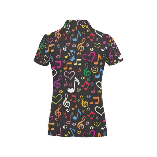 Music note Pattern Print Design A01 Women's Polo Shirt