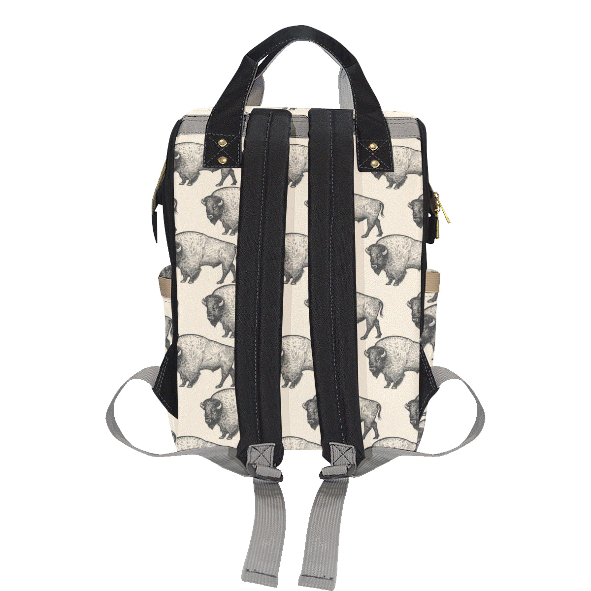 Bison Pattern Print Design 02 Diaper Bag Backpack