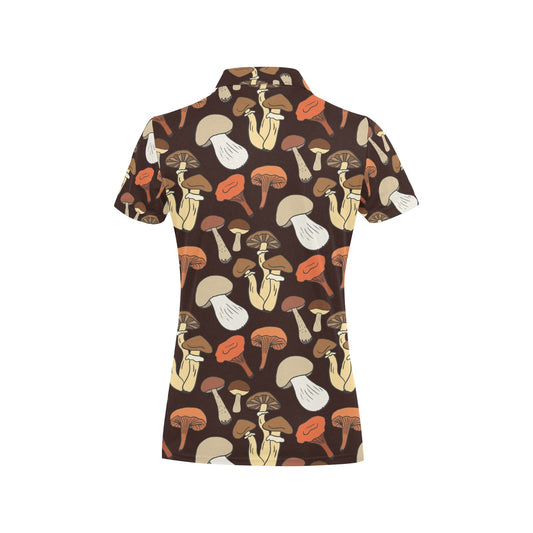Mushroom Pattern Print Design A05 Women's Polo Shirt
